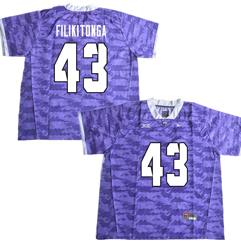 Men #43 Izaih Filikitonga TCU Horned Frogs College Football Jerseys Sale-Limited Purple - Click Image to Close